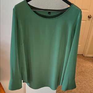 Ann Taylor Green Blouse Large